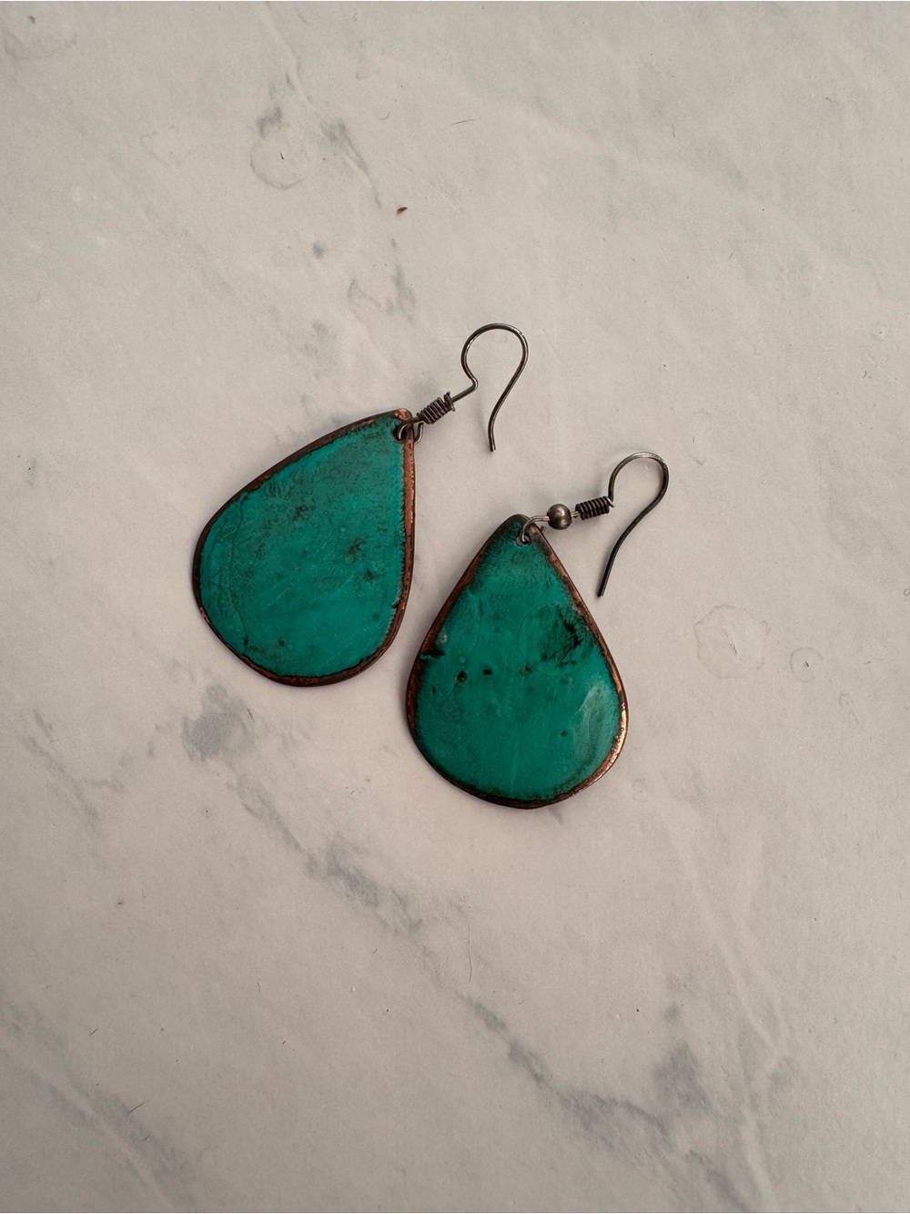 Green Trillion Triangle Dangle Drop Earrings Hook Closure Pair Lobe